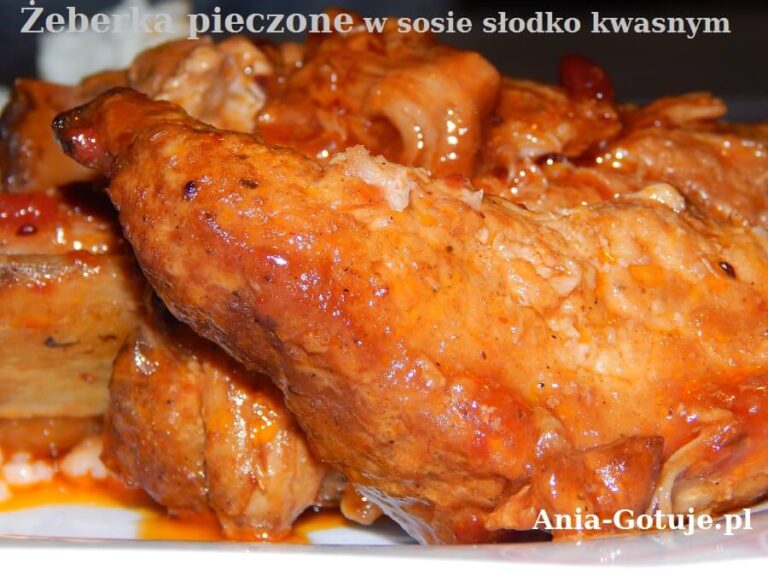 Żeberka pieczone w sosie słodko kwaśnym