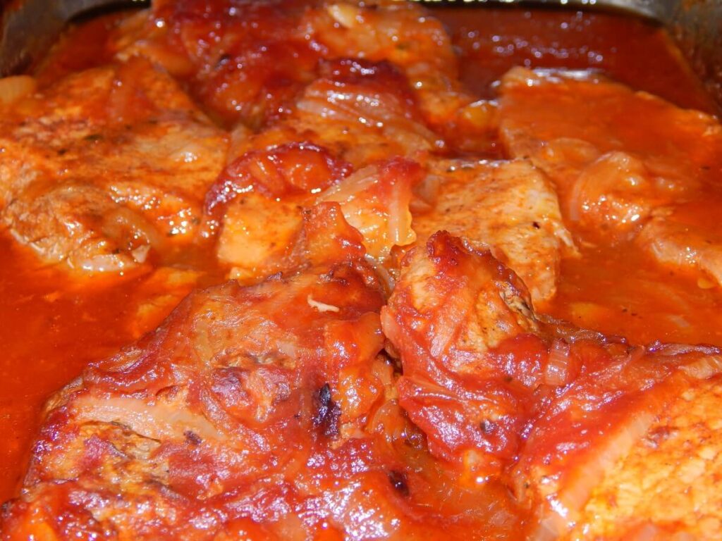 schab pieczone w sosie słodko kwaśnym