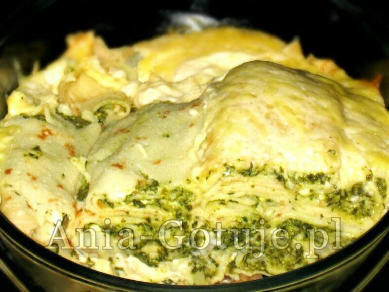 naleśniki zapiekane ze szpinakiem i feta