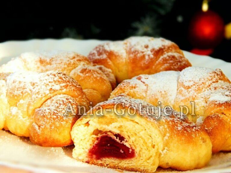 puszyste rogaliki drożdżowe z marmoladą